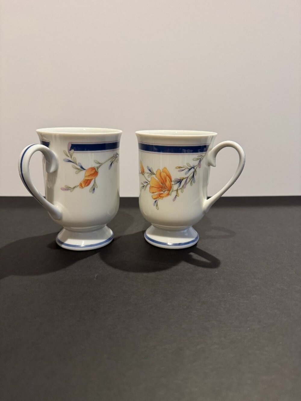 Princess House Vintage "California Poppy" Porcelain Mugs